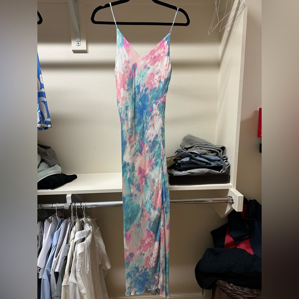 Pastel Tie-Dye Maxi Dress, Size S